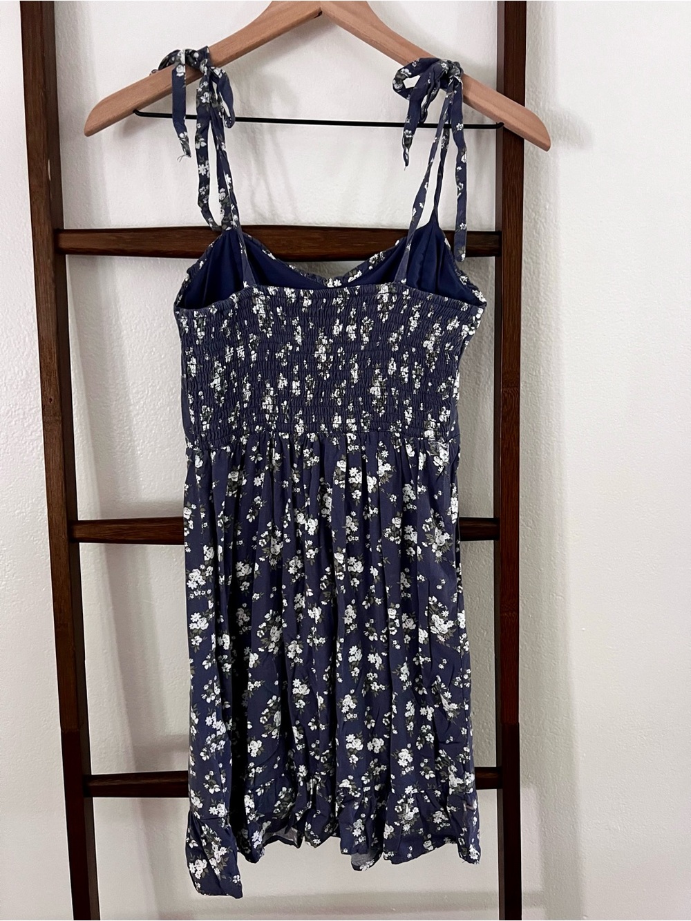 Hollister Slate Blue Floral Ruffle Mini Dress - Picture 5 of 5